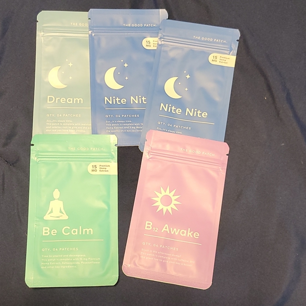 Patches for calm, sleep, awake.